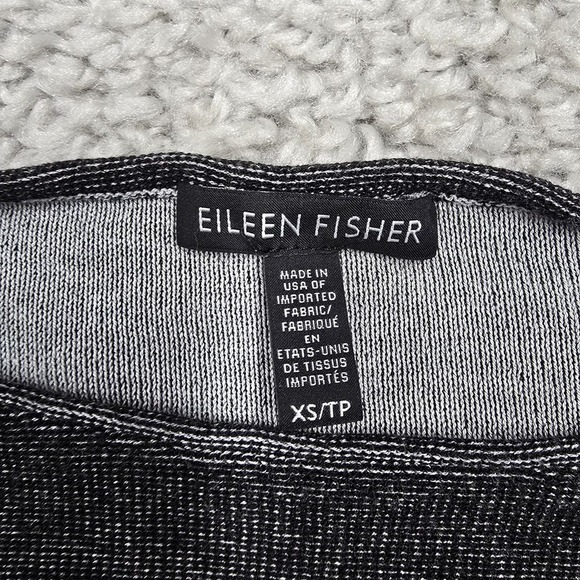 Eileen Fisher Shirt Womens XS Gray Long Sleeve Pullover Boat Neck Tencel Aztec - Picture 4 of 10